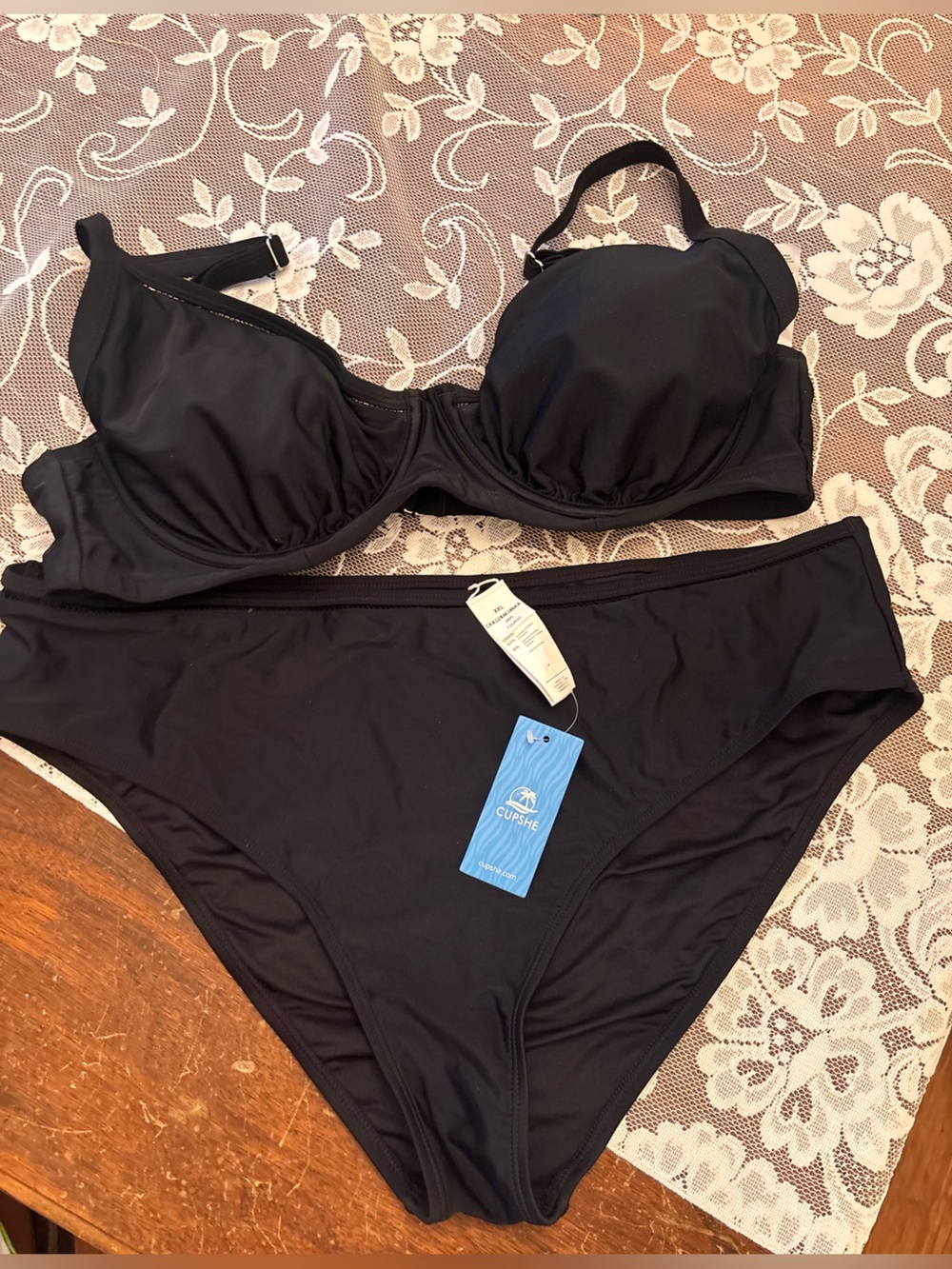 NEW Cupshe Women’s Black Underwire Bikini Set - XXL/XXL-DD
